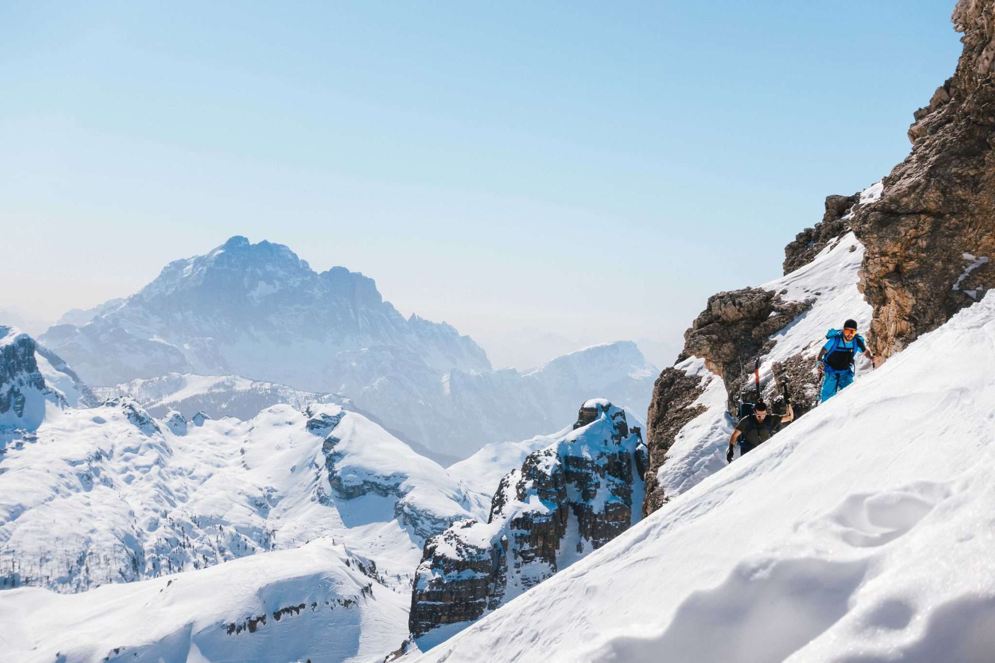 Sci alpinismo_Forcella dei Quaire, sotto la Punta Sud di Fanes-cortinadampezzo.it